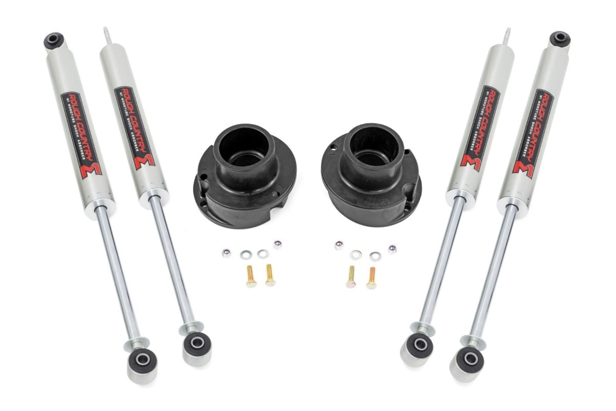 Ram 3500 Suspension Lift Kit - Front - Rough Country - Rough Country 2.5 Inch Leveling Kit + N3 Shock Absorbers - '13-'23